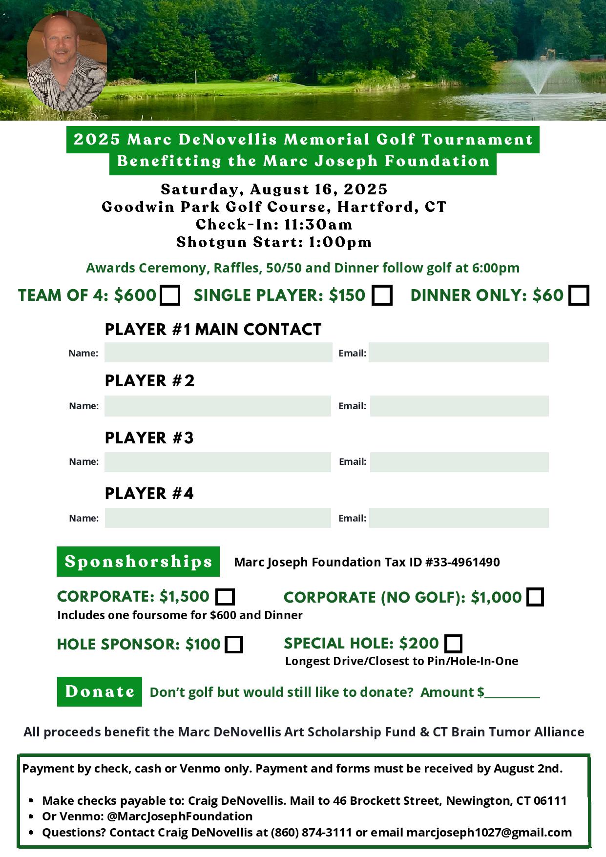 2025 Marc DeNovellis Memorial Golf Tournament